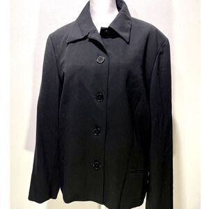 Lauren Ralph Lauren wool blazer black jacket career business casual women's 16